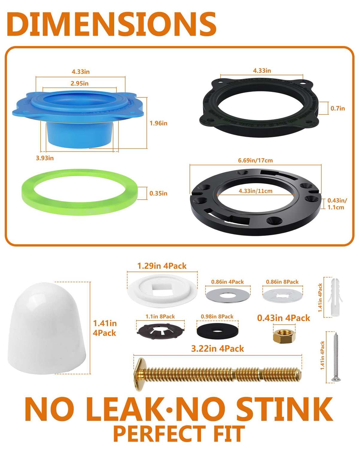 Boeemi universal-fit toilet flange works with 3/4 inch drains