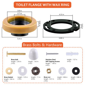 Wax ring seated around the flange for an airtight seal with Boeemi.