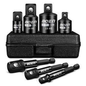 Boen 7-piece impact socket adapter set for versatile fastening with impact drivers.