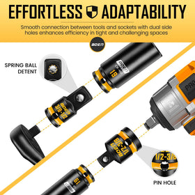 Boen set supports automotive, plumbing, and DIY projects with quick drive-size transitions.