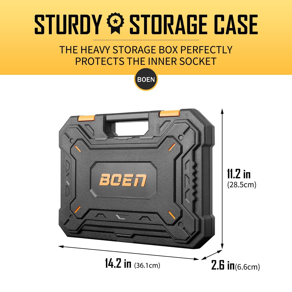 Boen chrome vanadium steel construction resists wear and torque.