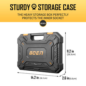 Boen chrome vanadium steel construction resists wear and torque.
