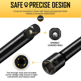 BOEN universal joints help maneuver bits at angles without losing torque.