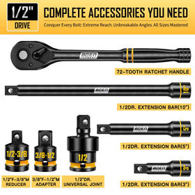 Boen extension bars provide reach for hard-to-access fasteners.