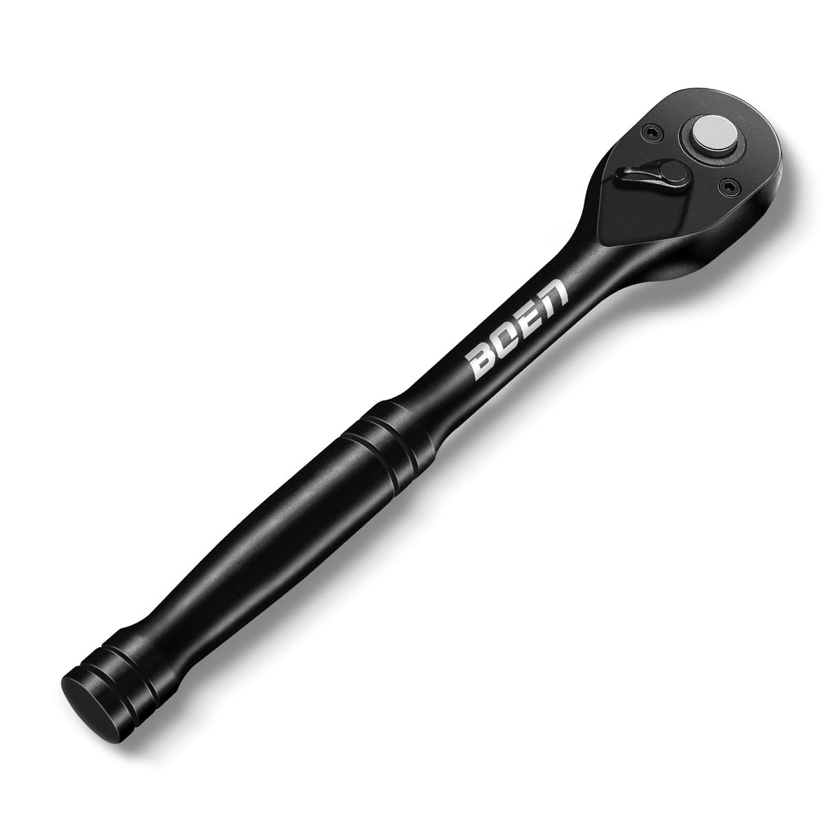 Boen half-inch drive ratchet with 72-tooth quick-release for precise adjustments in tight spaces.