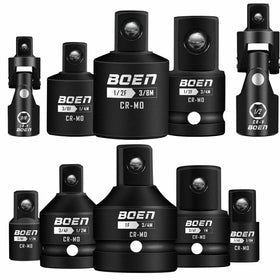 BOEN impact socket adapter set in case for quick, organized tool swaps.