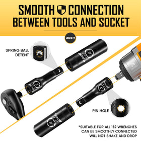 Boen 1/2in drive kit supports lug nut removal on cars