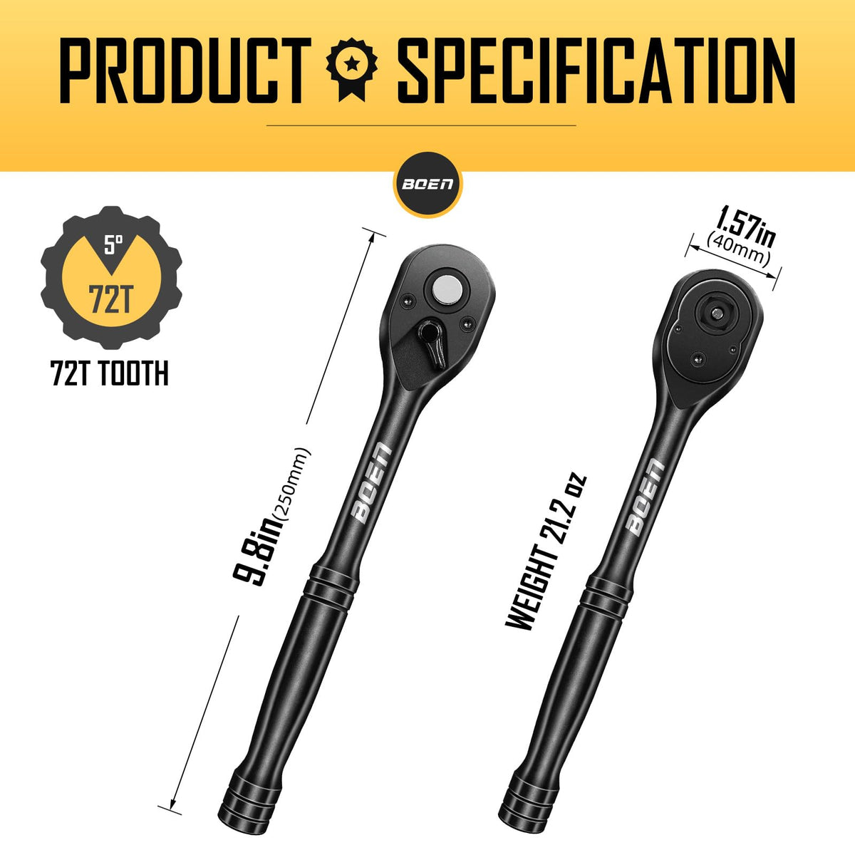 Boen quick-release ratchet wrench enabling fast direction changes for efficient assemblies.