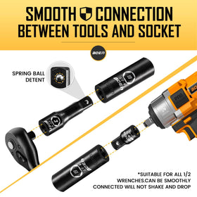 Boen SAE shallow sockets 5/16-1-1/4 inches for quick nut removal