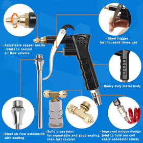 Boeray air seat blowgun with two nozzles for tight spaces