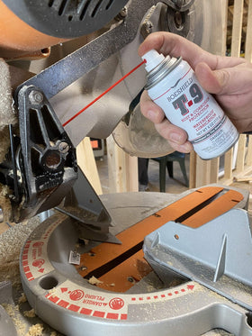 Boeshield T-9 leaves a waxy film on metal surfaces after application