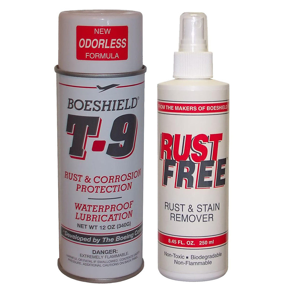 Boeshield T90128 kit with spray bottle and can protects tools and lubricates moving parts