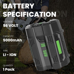 Boetpcr EGO 56V 5.0Ah side view compact two-pack for easy swapping.