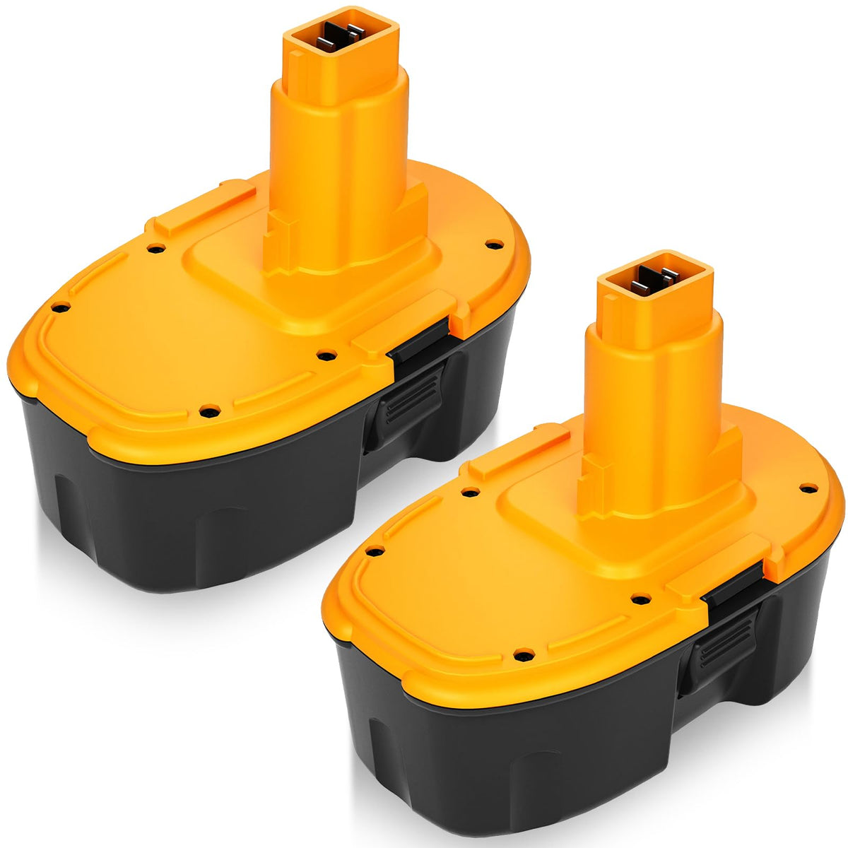 Boetpcr 2-pack 4500mAh 18V battery front view for Dewalt tools