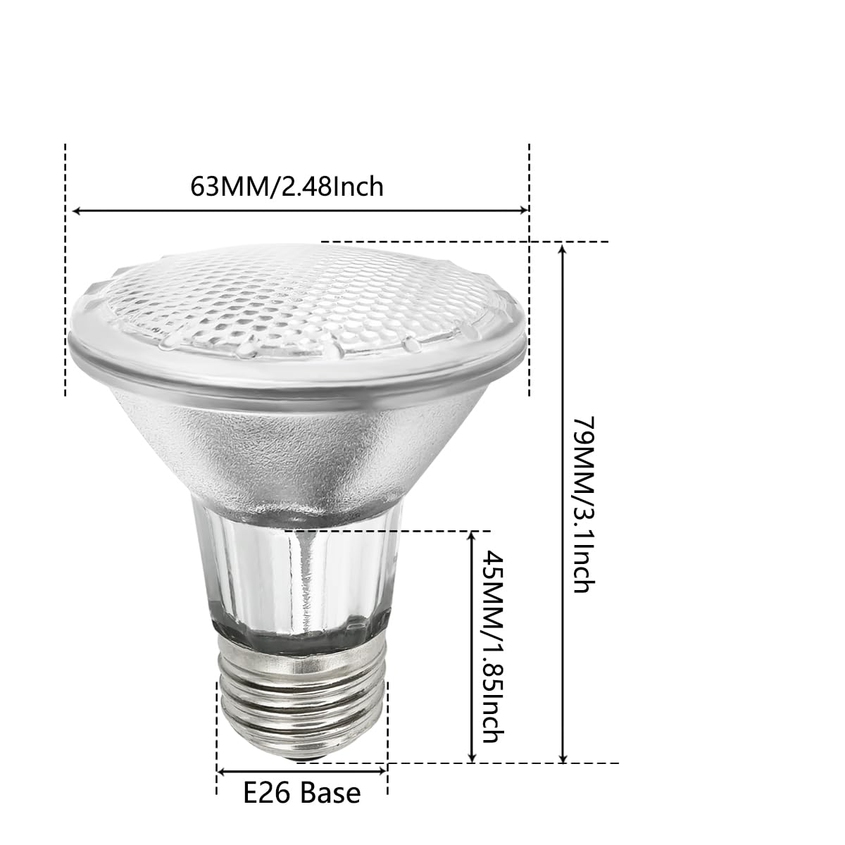 BOGAO Par20 bulbs 6-pack E26 base for easy replacement in can lights