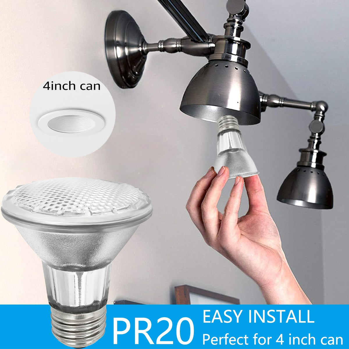 BOGAO Par20 bulbs 6-pack dimmable warm white for adjustable ambience