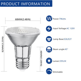 BOGAO PAR20 LED 595lm warm white bulb ideal for kitchens and task lighting.