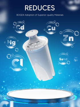 Coconut-activated-carbon layer reduces odors and enhances taste in BOGDA OB03 filters.