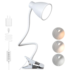 BOHON clamp lamp clipped on bedside headboard for soft reading light.