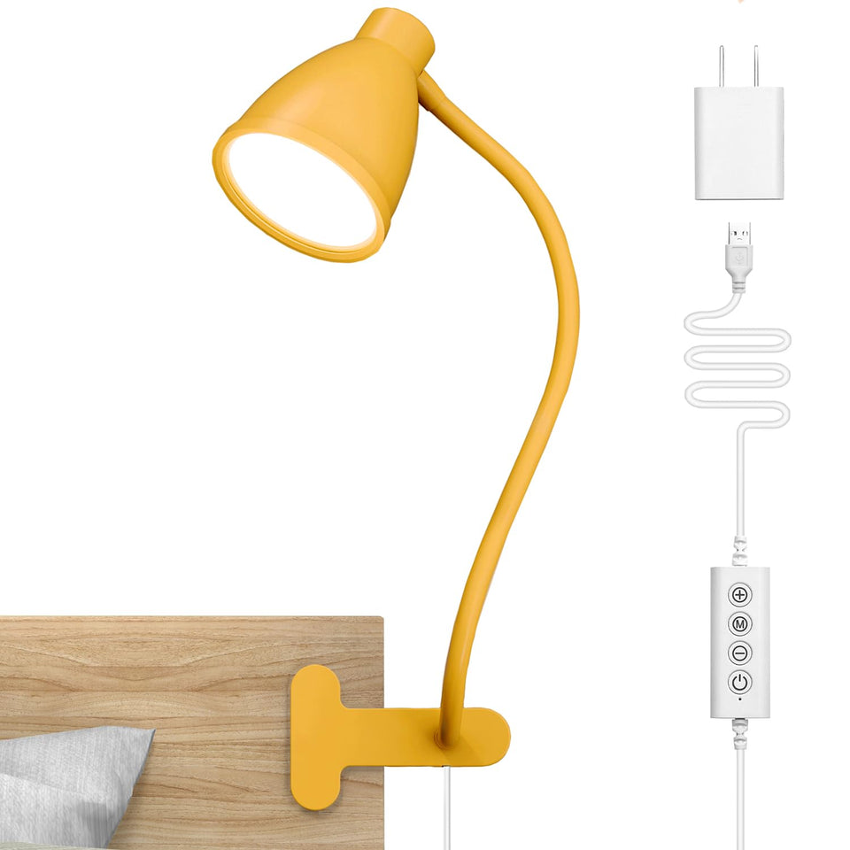BOHON clip-on light clipped to a desk edge for focused task lighting.