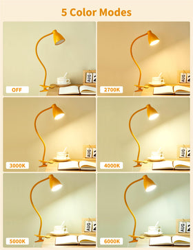 Flexible 360-degree neck of the BOHON lamp adjustable for bedside reading.