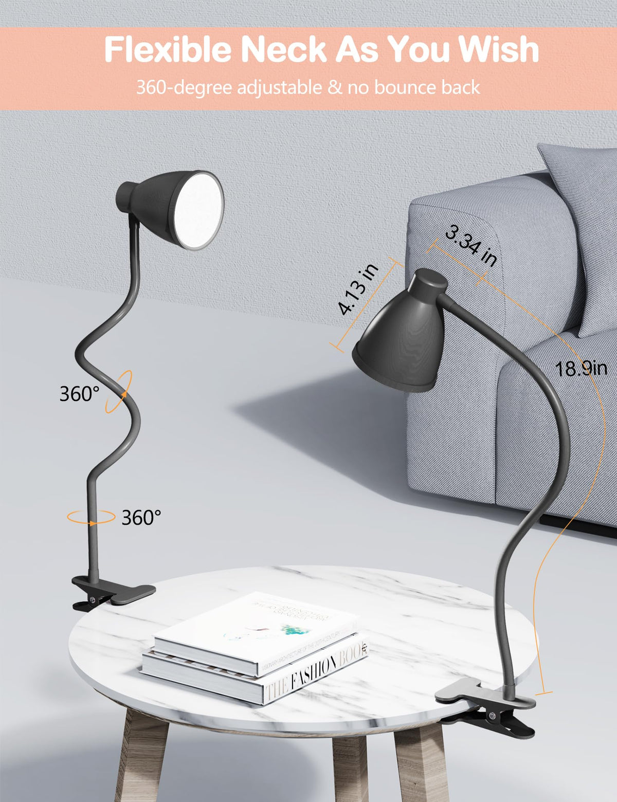 BOHON lamp includes UL-certified AC adapter for safe power