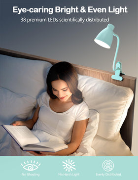BOHON desk lamp clip-teal five color temps support different study and work needs.