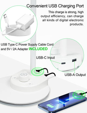 BOHON LED desk lamp shows 3 color modes: natural, white, warm