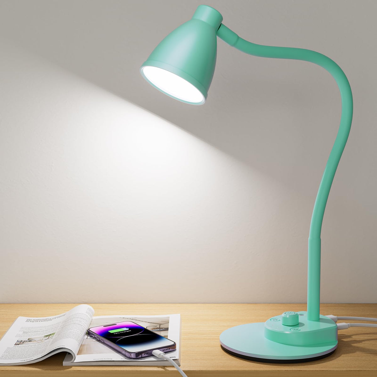 BOHON LED desk lamp close-up shows sturdy metal shade for durable daily use