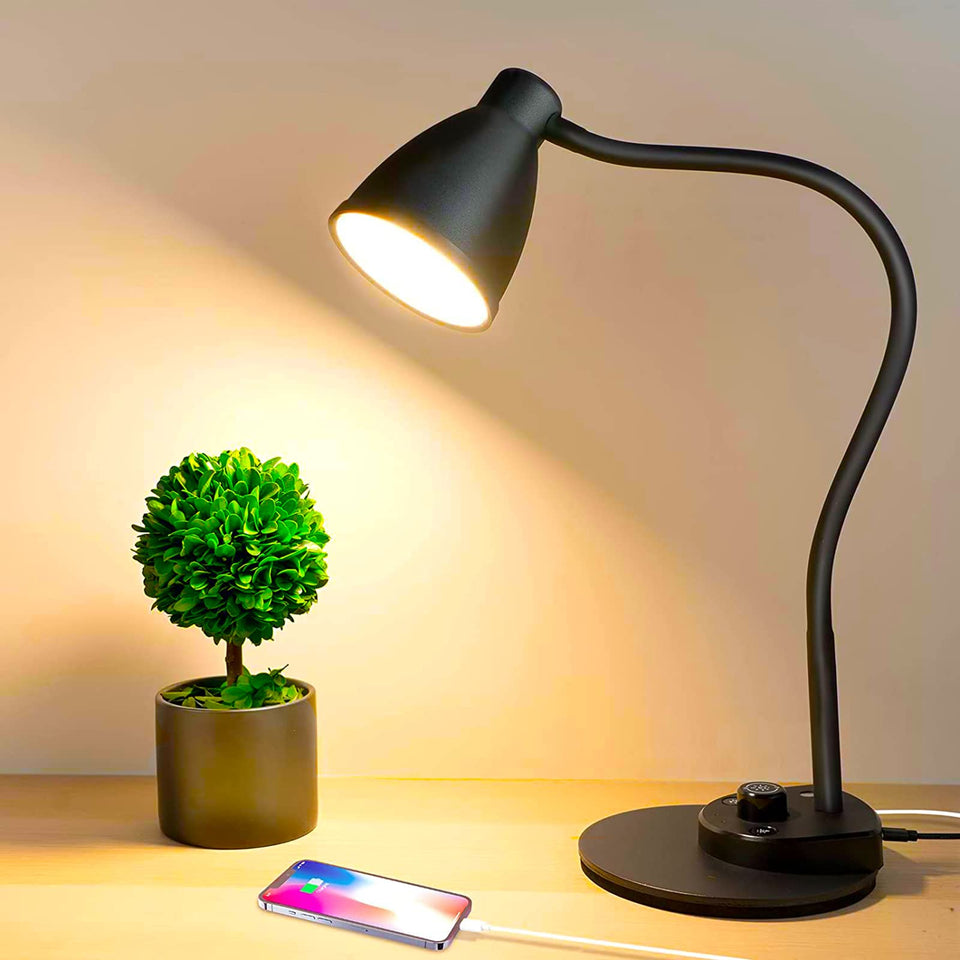 BOHON LED desk lamp with USB charging port enables convenient device charging at your desk.