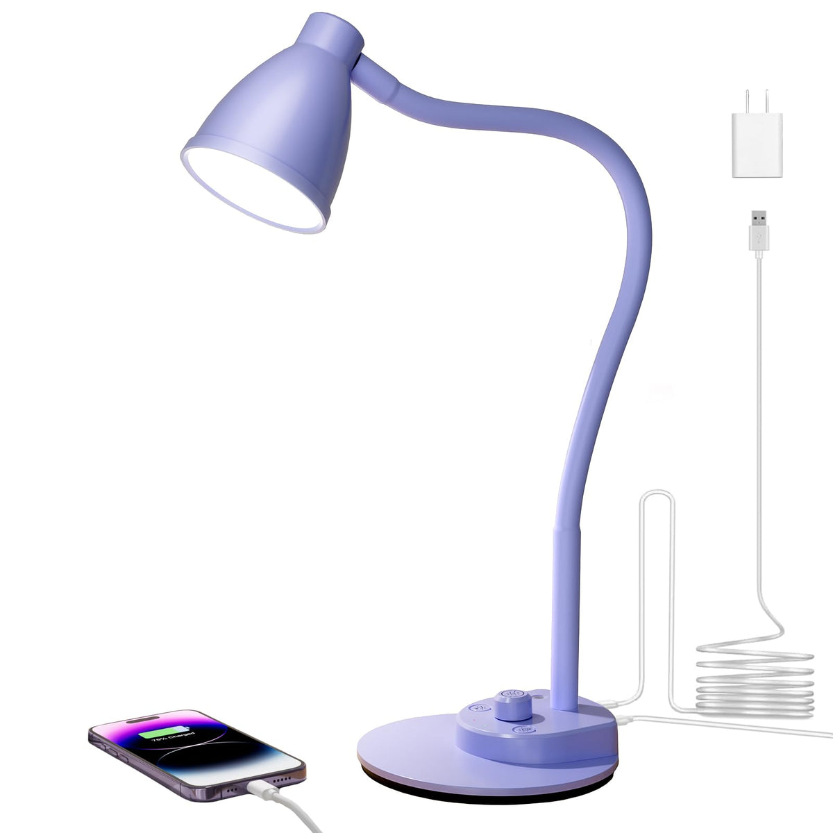 BOHON LED desk lamp with USB port for convenient charging during study sessions