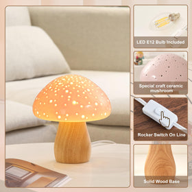 BOHON Mushroom Lamp vintage style enhances home decor and mood.