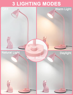 BOHON pink lamp neck is flexible for directing light precisely