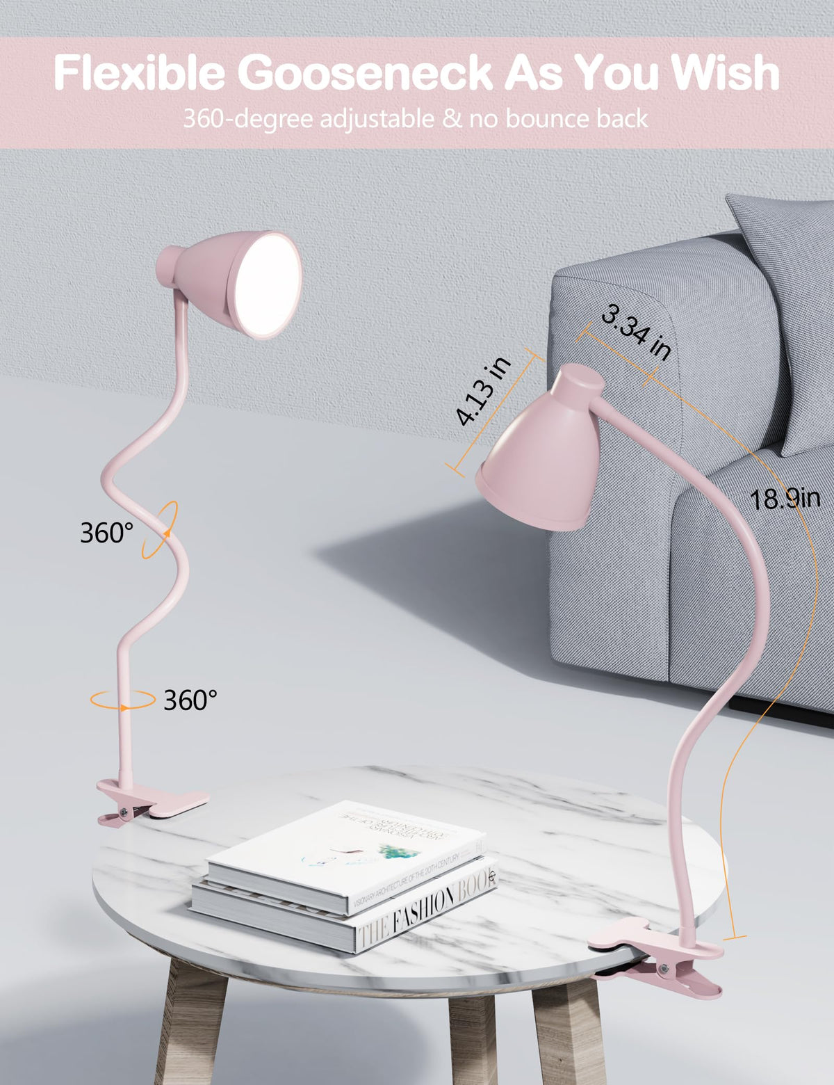 BOHON USB-powered desk lamp fits any computer, power bank, or adapter