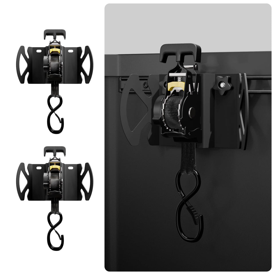 Bohua rotating ratchet strap on Tacoma rail secures cargo quickly