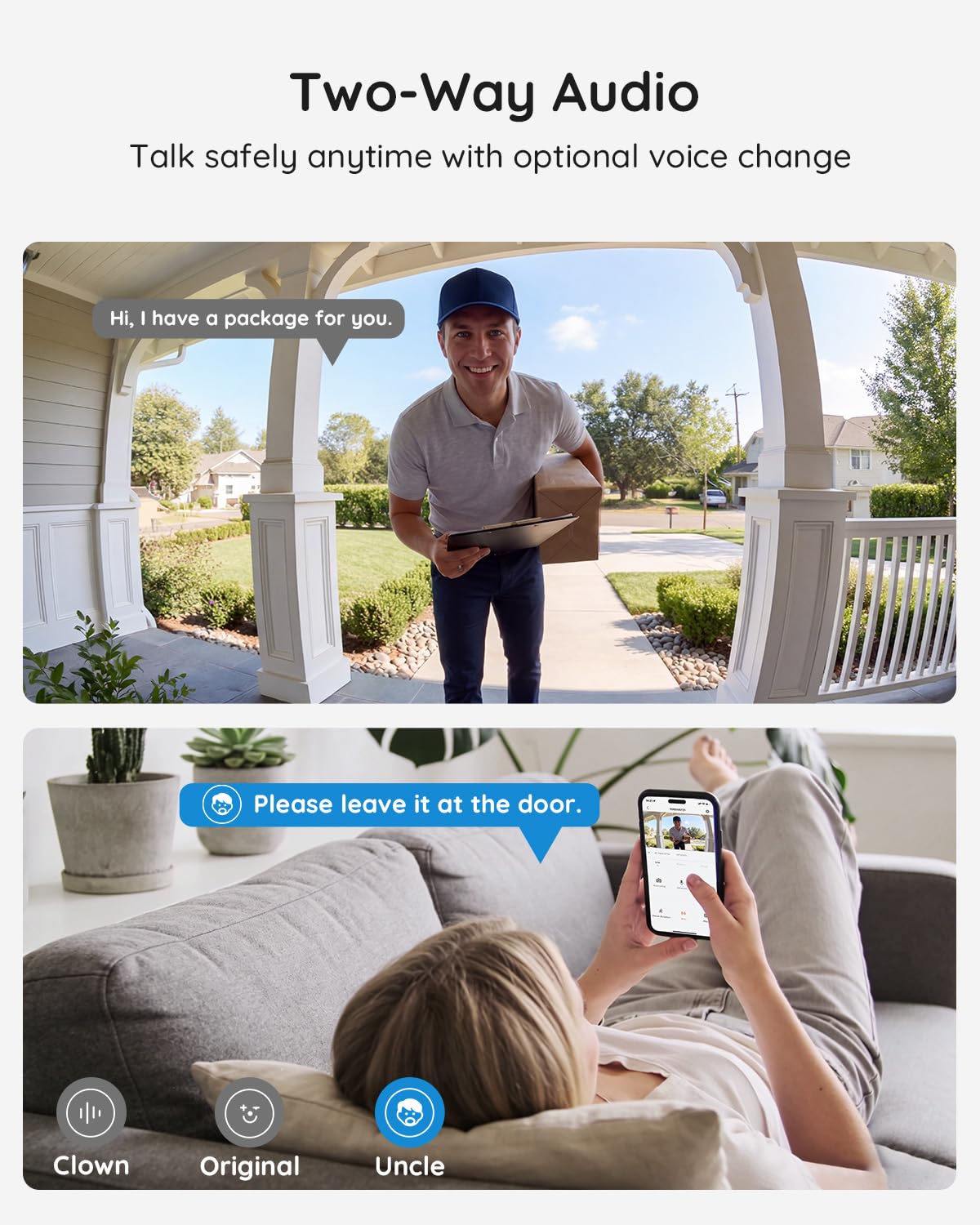 BOIFUN 5MP doorbell detects humans to reduce irrelevant alerts.