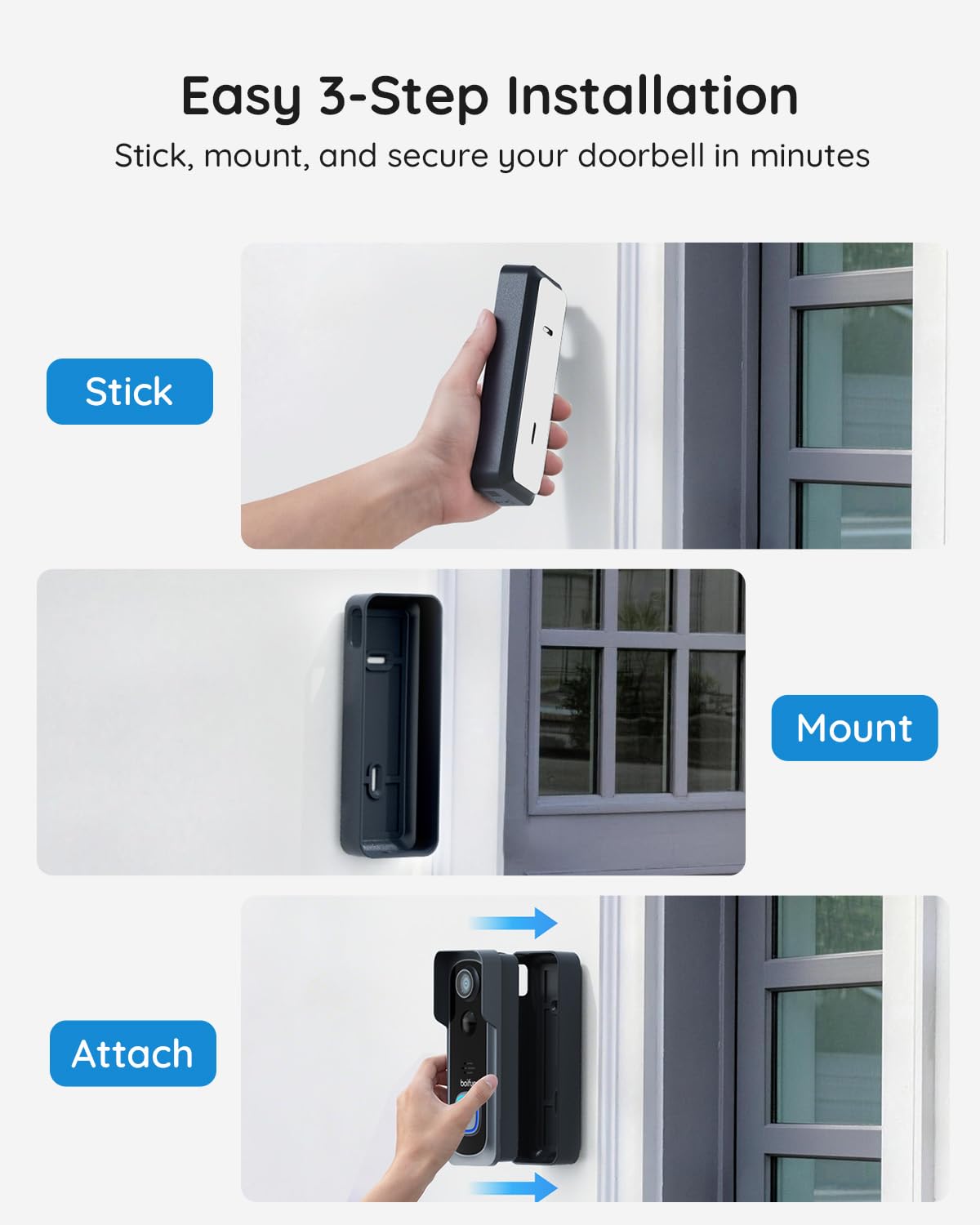 BOIFUN 5MP doorbell uses 2.4GHz Wi‑Fi for stable streaming.