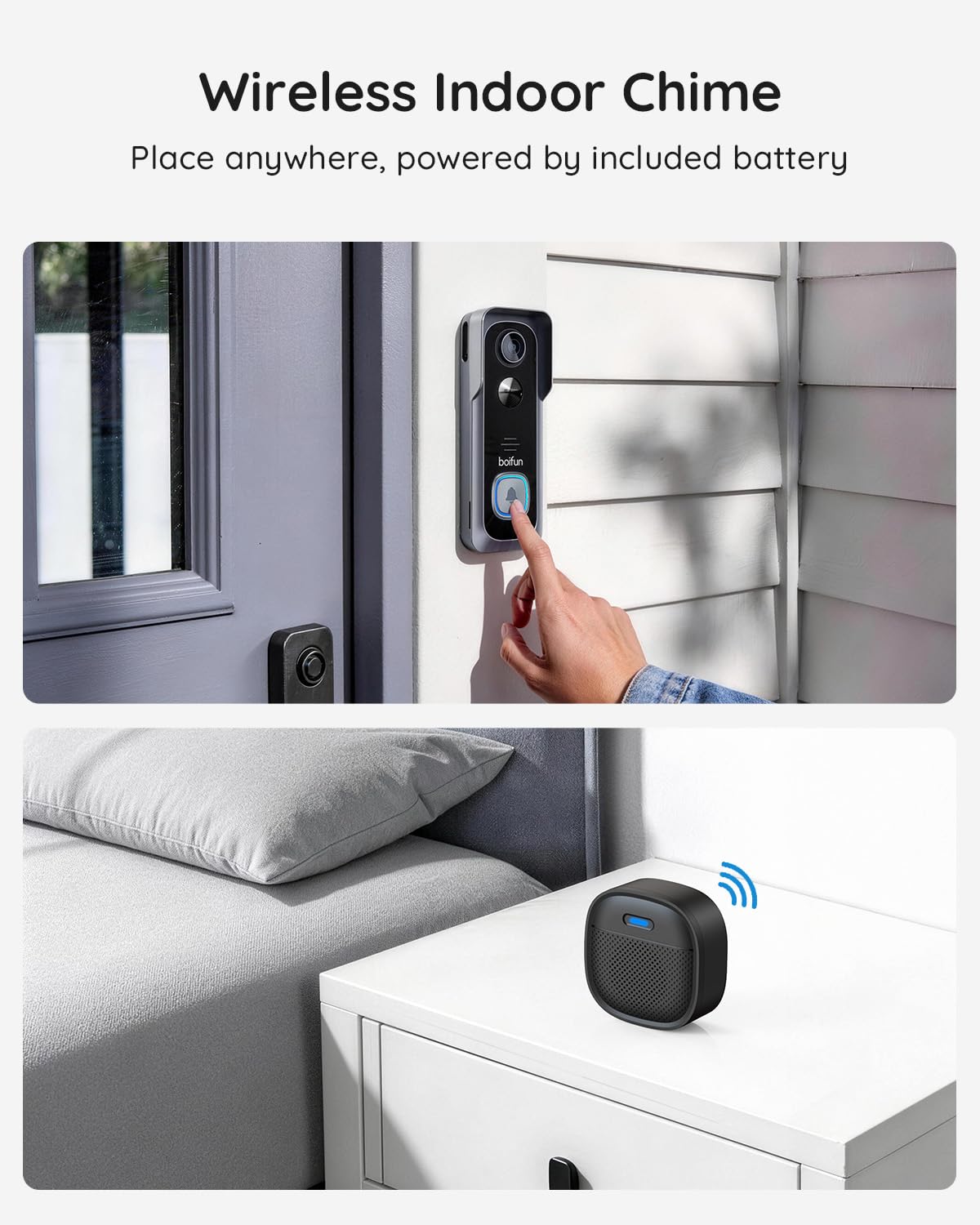 BOIFUN intercom two-way audio for convenient visitor conversations at your doorstep.
