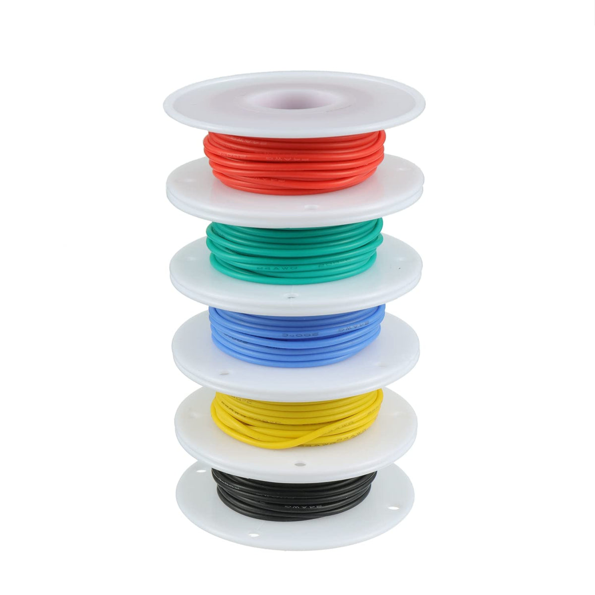 BOJACK 24AWG silicone wire yellow for easy color-coding in projects.