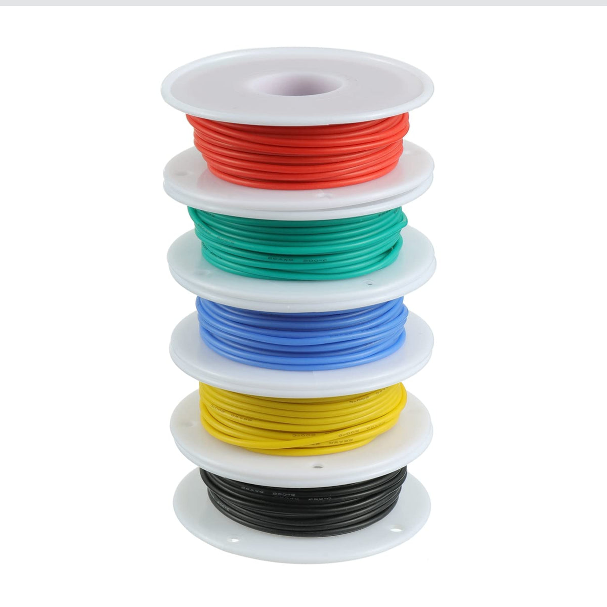 BOJACK yellow 26AWG silicone wire supports rapid prototyping with easy stripping.