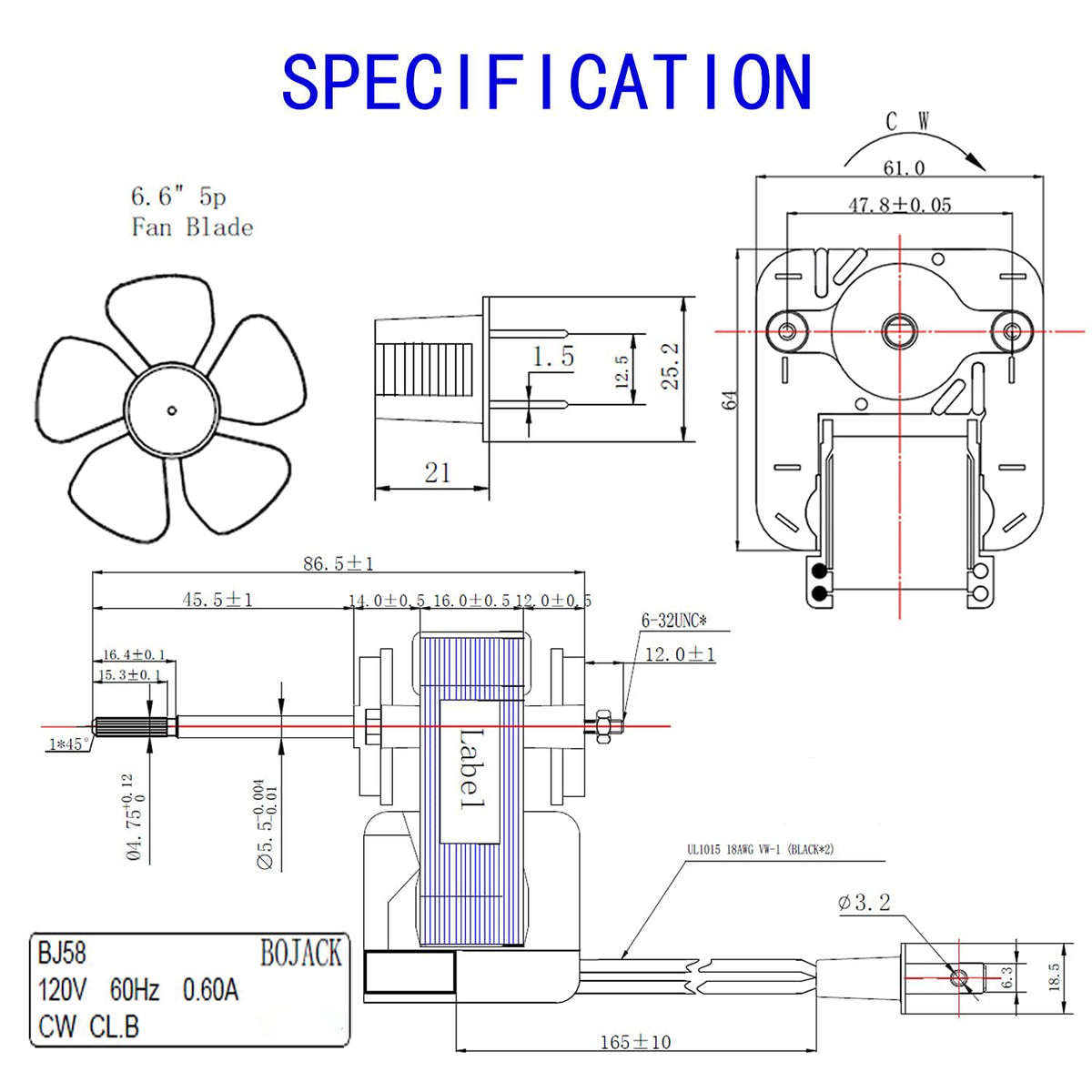 BOJACK axial gap specification aids precise clearance for compatibility.