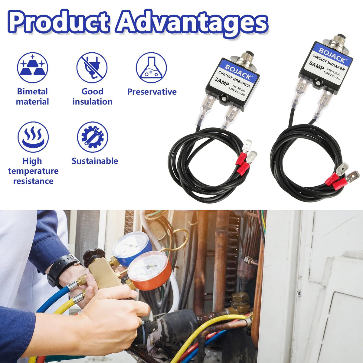 BOJACK HVAC panel use shows compatibility with central AC and appliances
