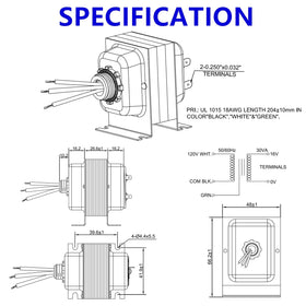 BOJACK outputs 16V AC at 30VA for reliable doorbell operation.