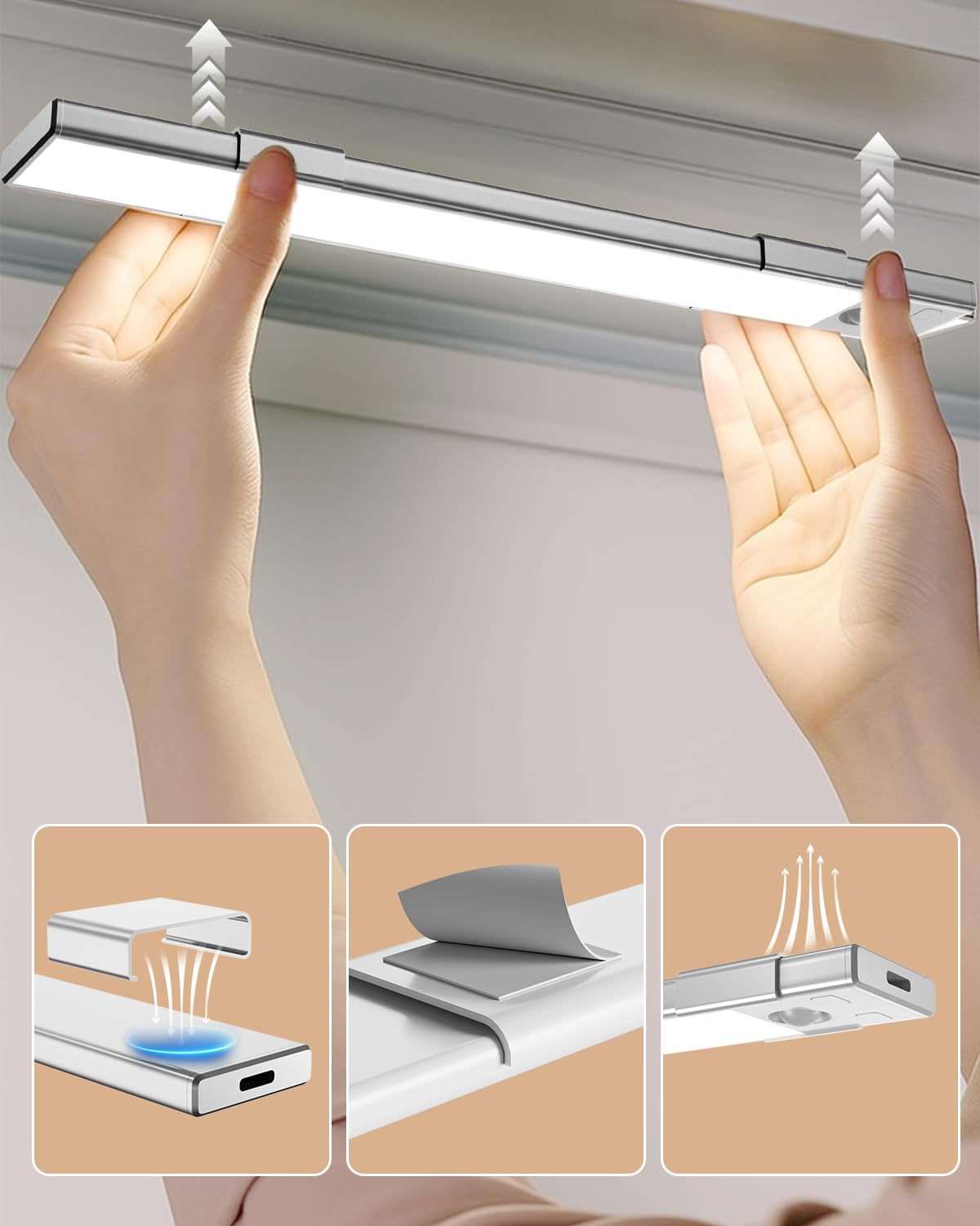 BojiaLighting easy-install design lets you attach and detach quickly for charging.