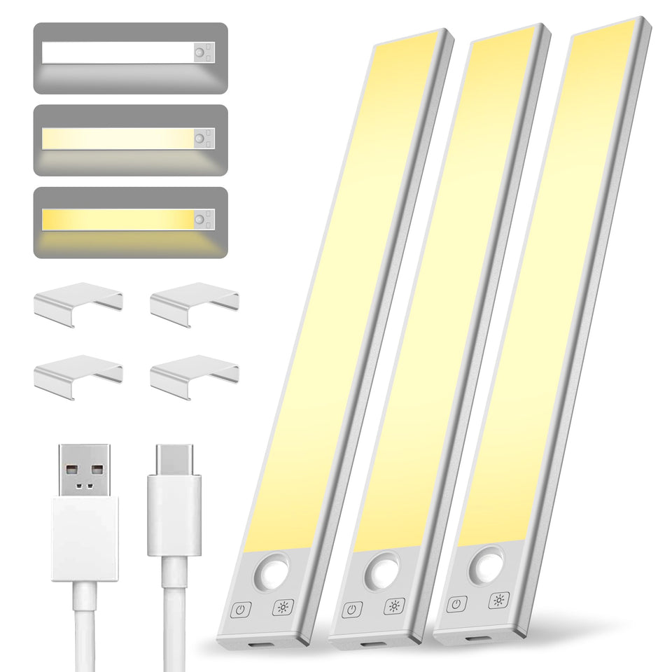 BojiaLighting under-cabinet 8in motion sensor lights illuminate dim countertops.