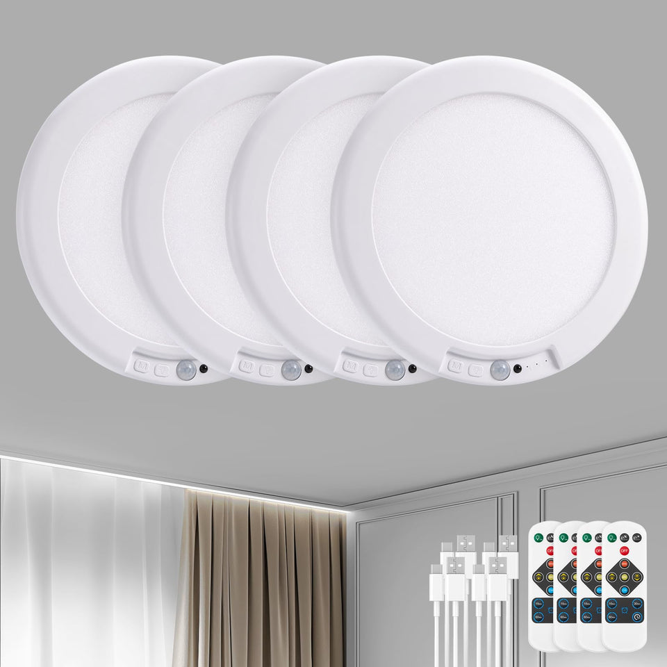 Bojim rechargeable ceiling light with remote for easy cordless installation
