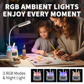 Bokefo LED desk lamp with 360° gooseneck for precise, flexible task lighting.