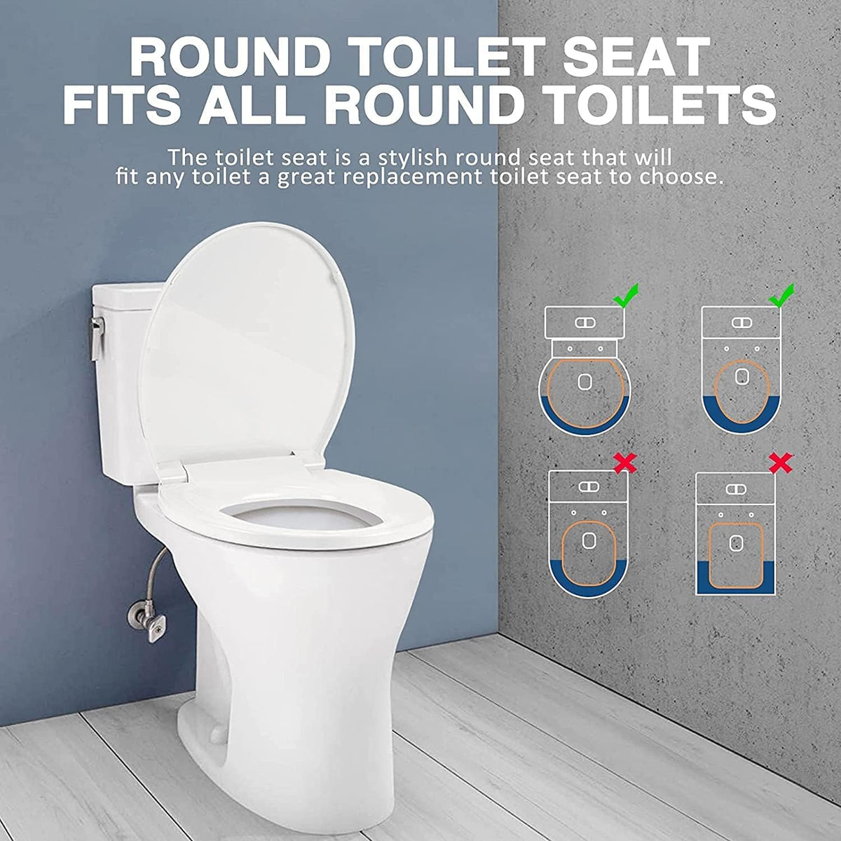 BoldSTARK round toilet seat supports up to 400 lb.