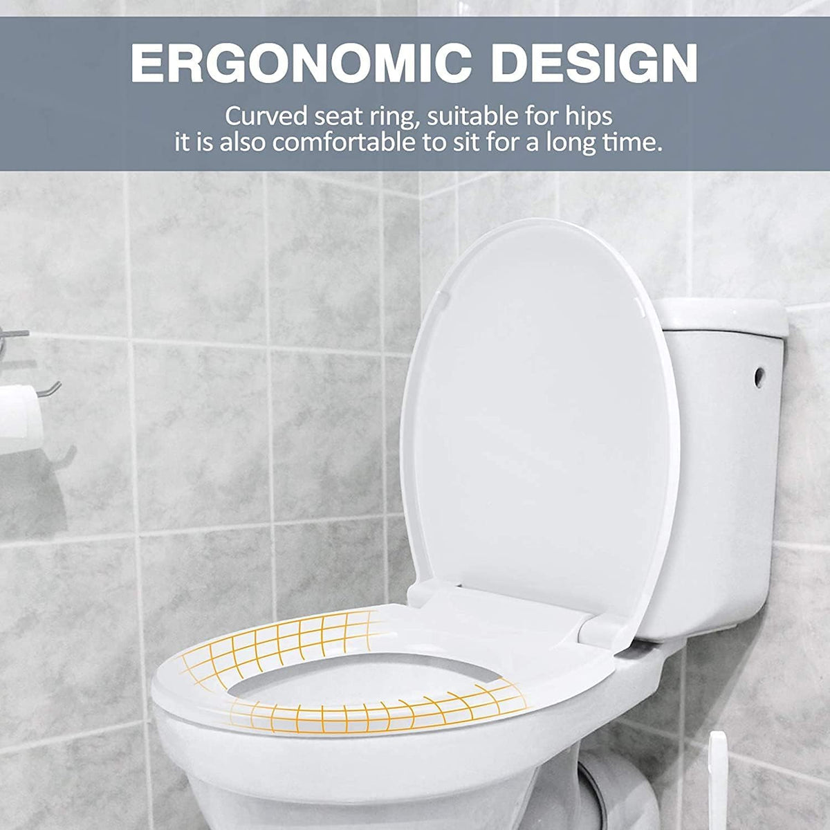 BoldSTARK round toilet seat with secure metal inserts.