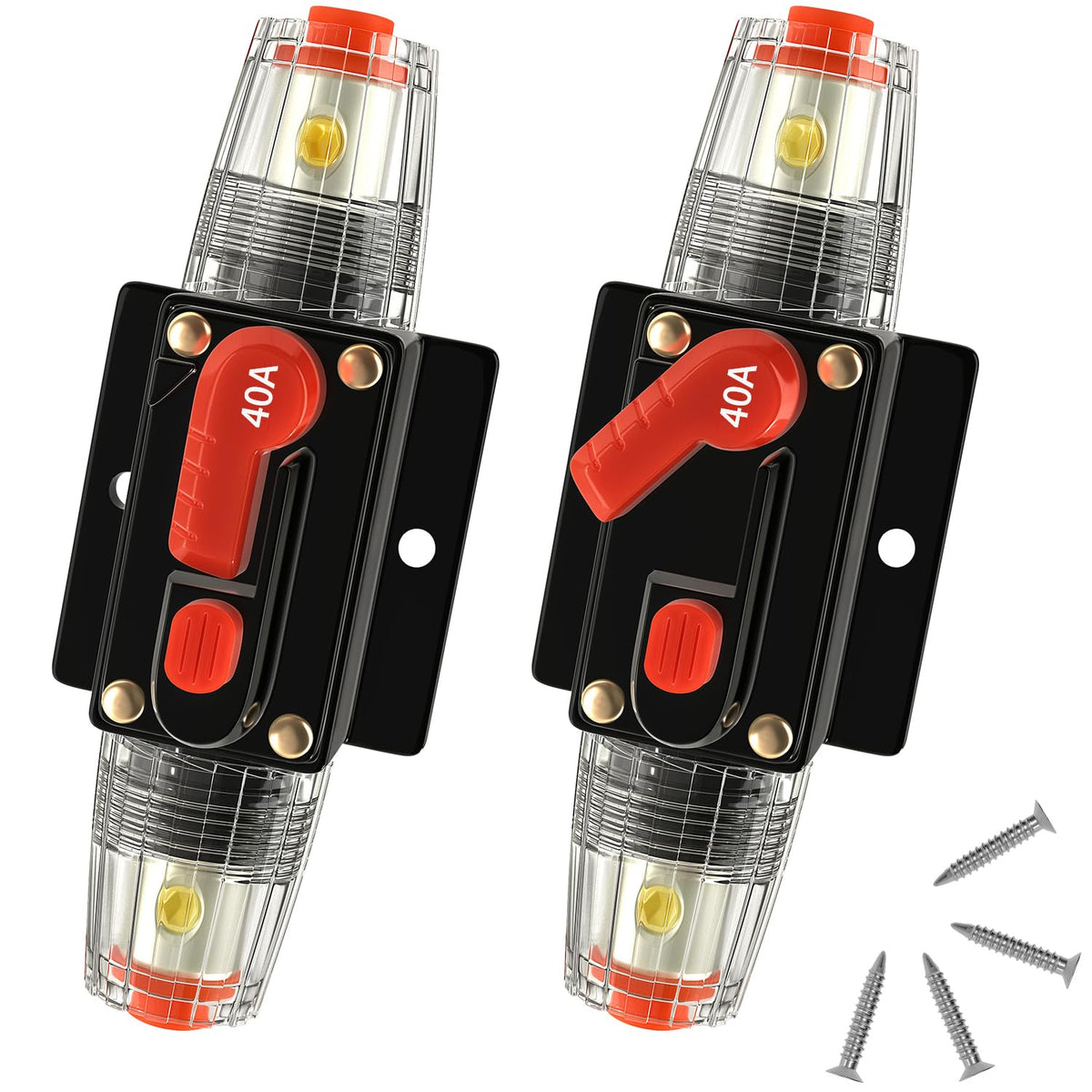 Bolipoeq 40A DC circuit breaker in waterproof panel-mount installation for vehicle protection